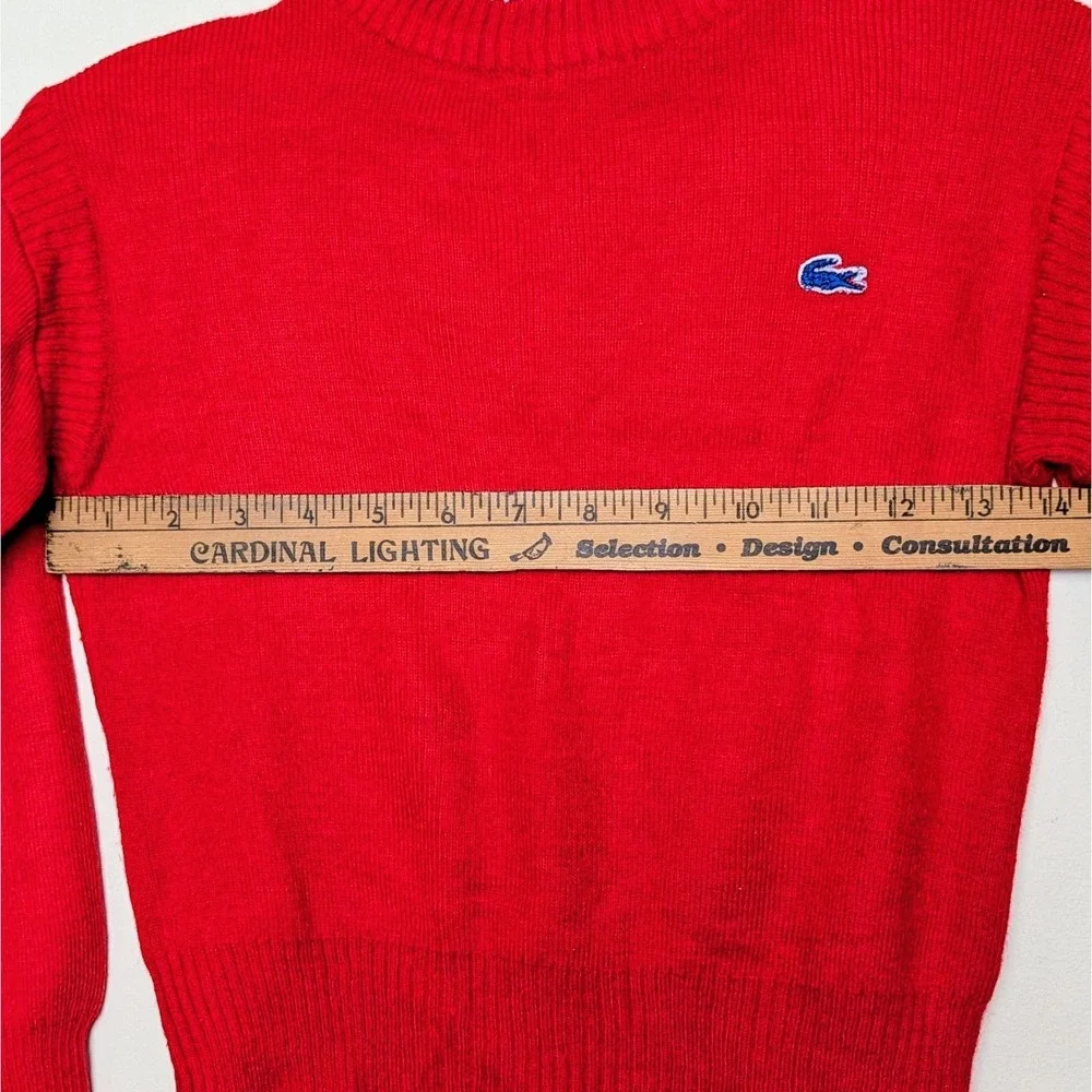 IZOD Lacoste for Girls‎ 70s Red Pullover Sweater Crocodile Logo Size 5-6